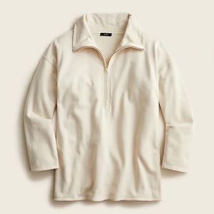 J. Crew University terry long half-zip tunic